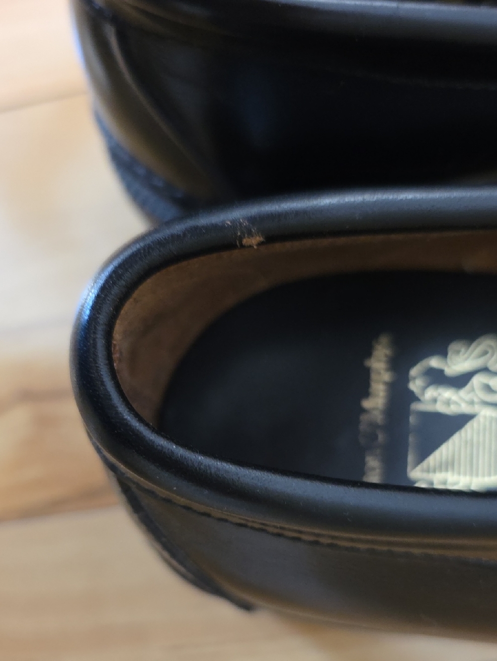 Johnston & Murphy ARISTOCRAFT Vintage Black Leather Penny Loafers Mens 9 - Picture 8 of 11